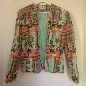 Adrianna Papell pastel brocade blazer size 8